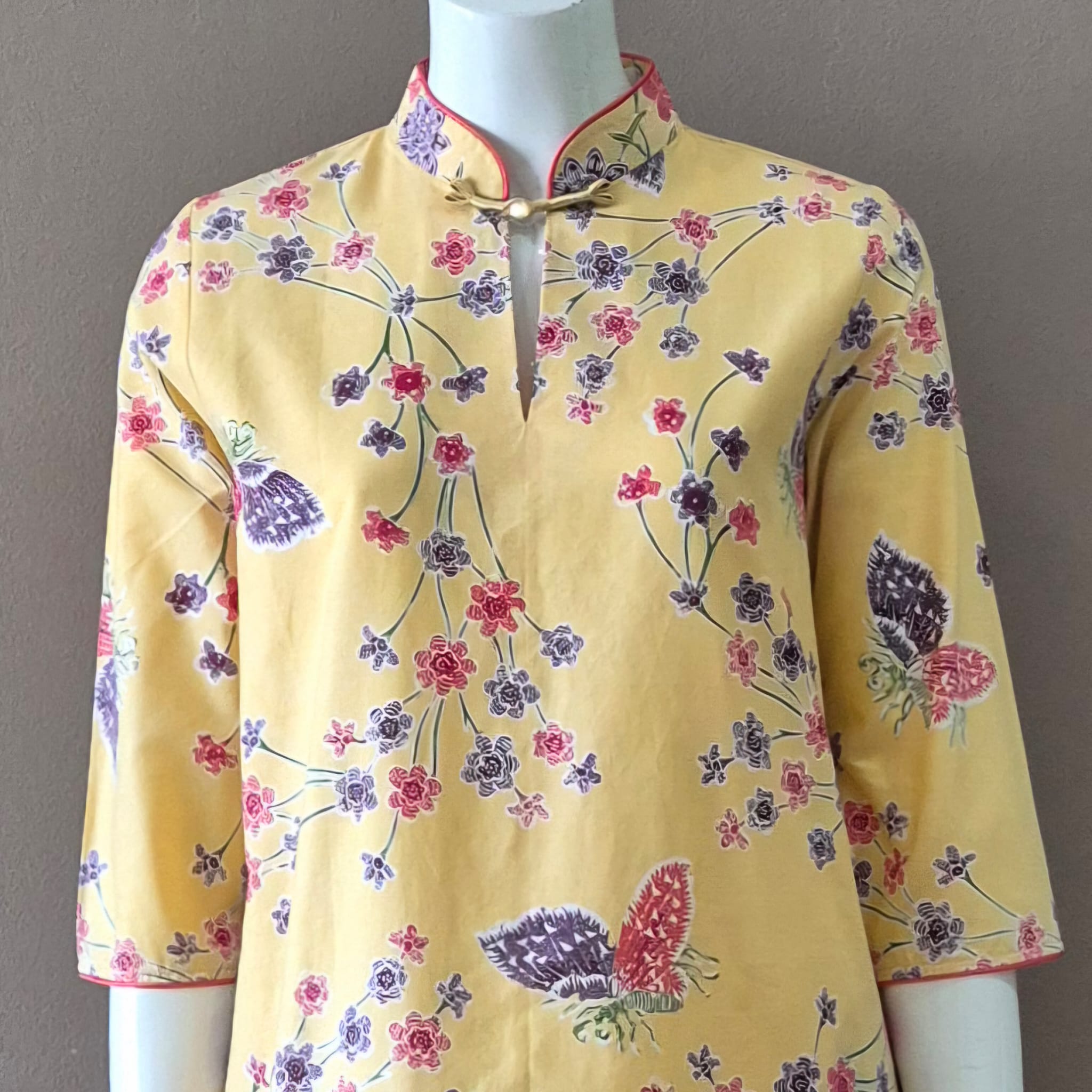 3/4 Sleeve Cheongsam Dress - S