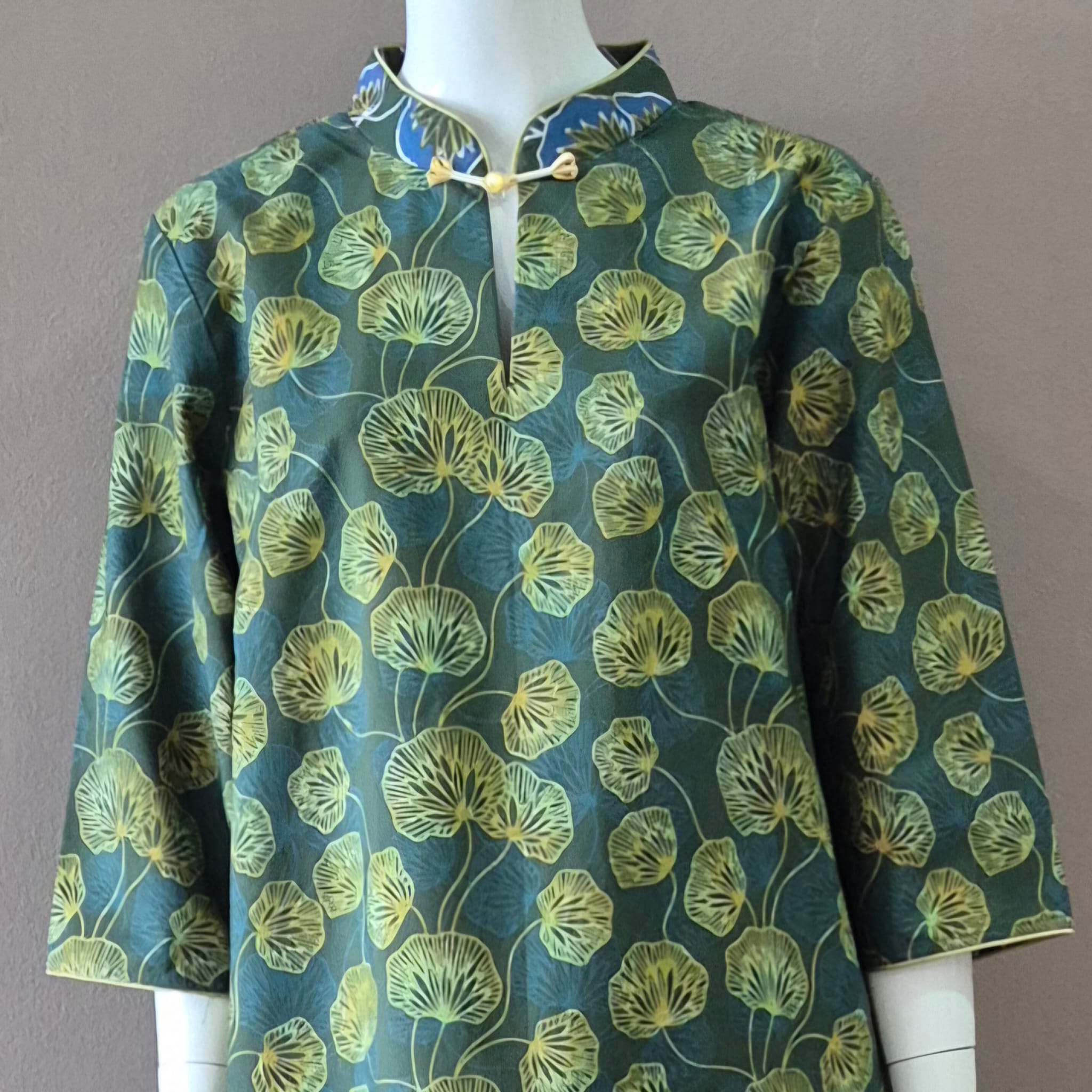 3/4 Sleeve Cheongsam Dress - XL
