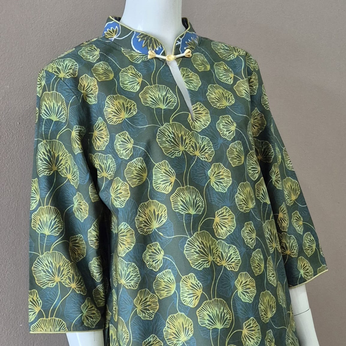 3/4 Sleeve Cheongsam Dress - XL
