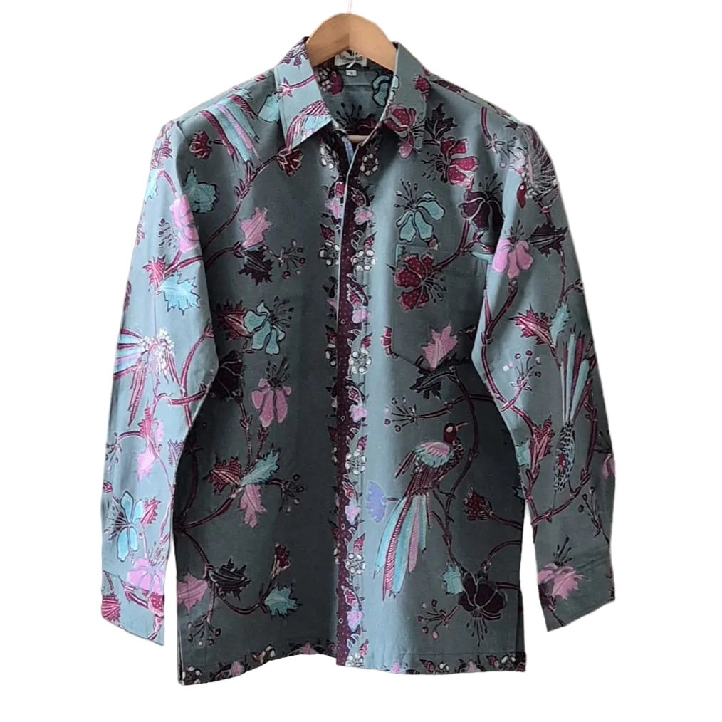 Batik Tulis Men's Supreme Long Sleeve Shirt - S