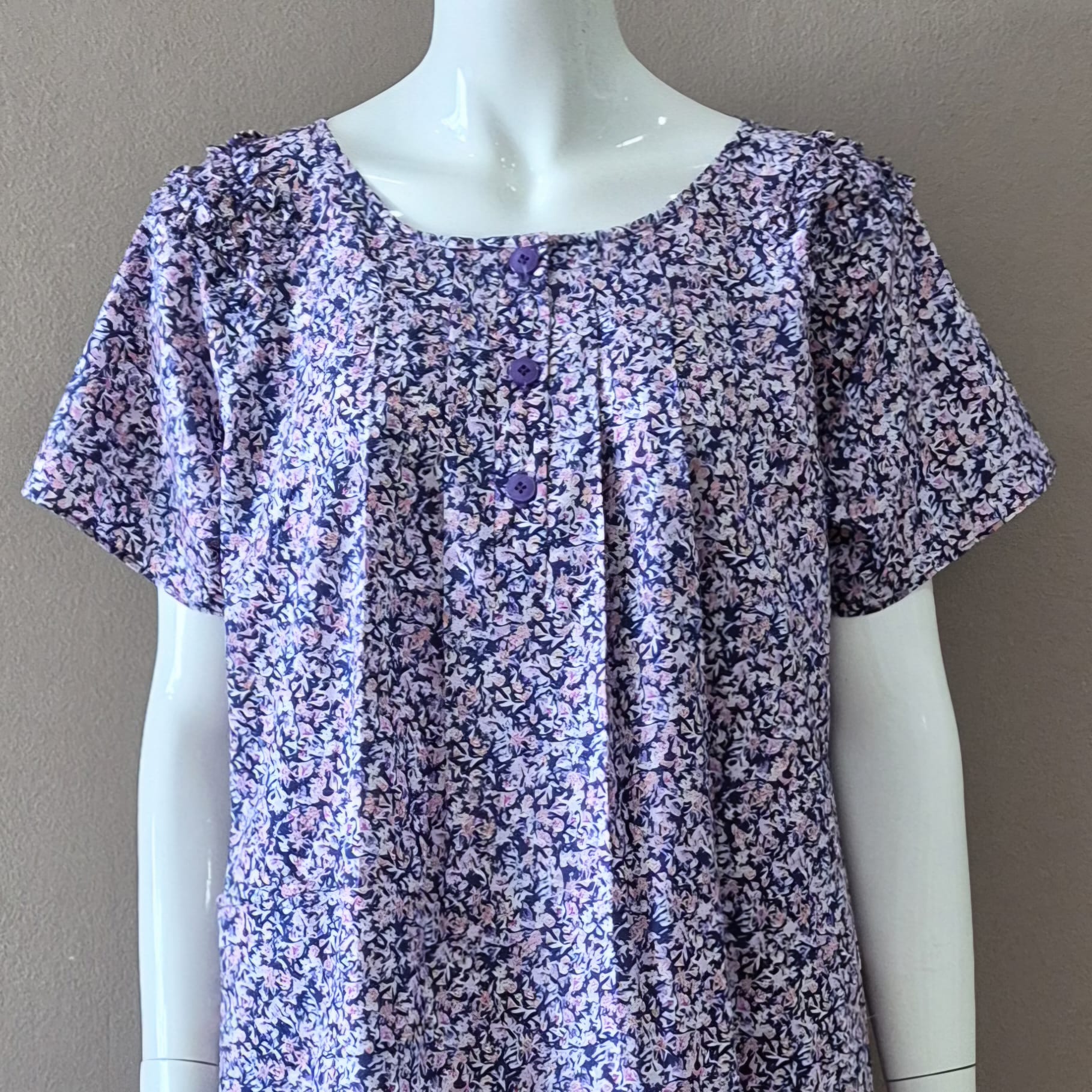Night Dress with Shoulder Frill