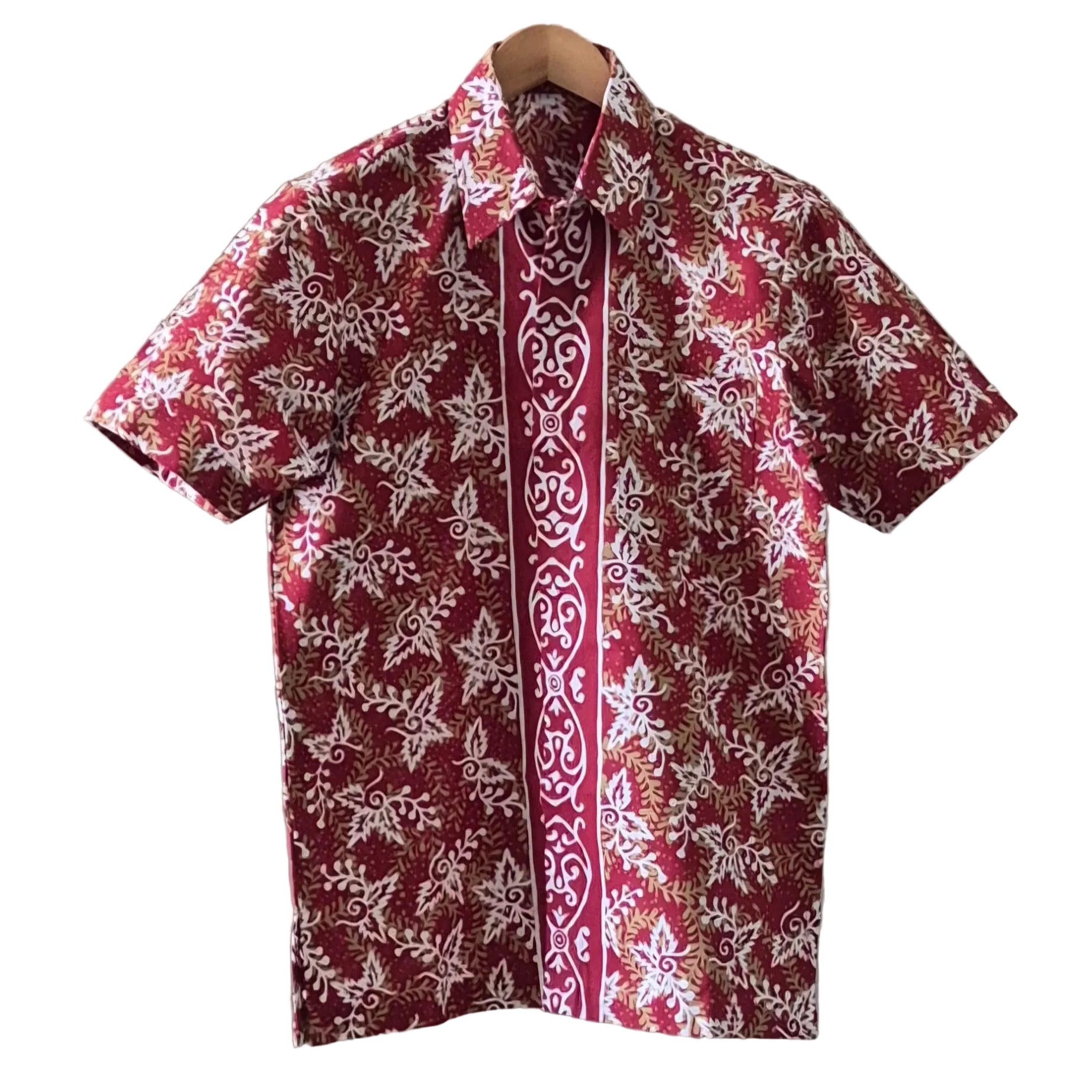 Men's Batik Linen Short Sleeve Shirt - S