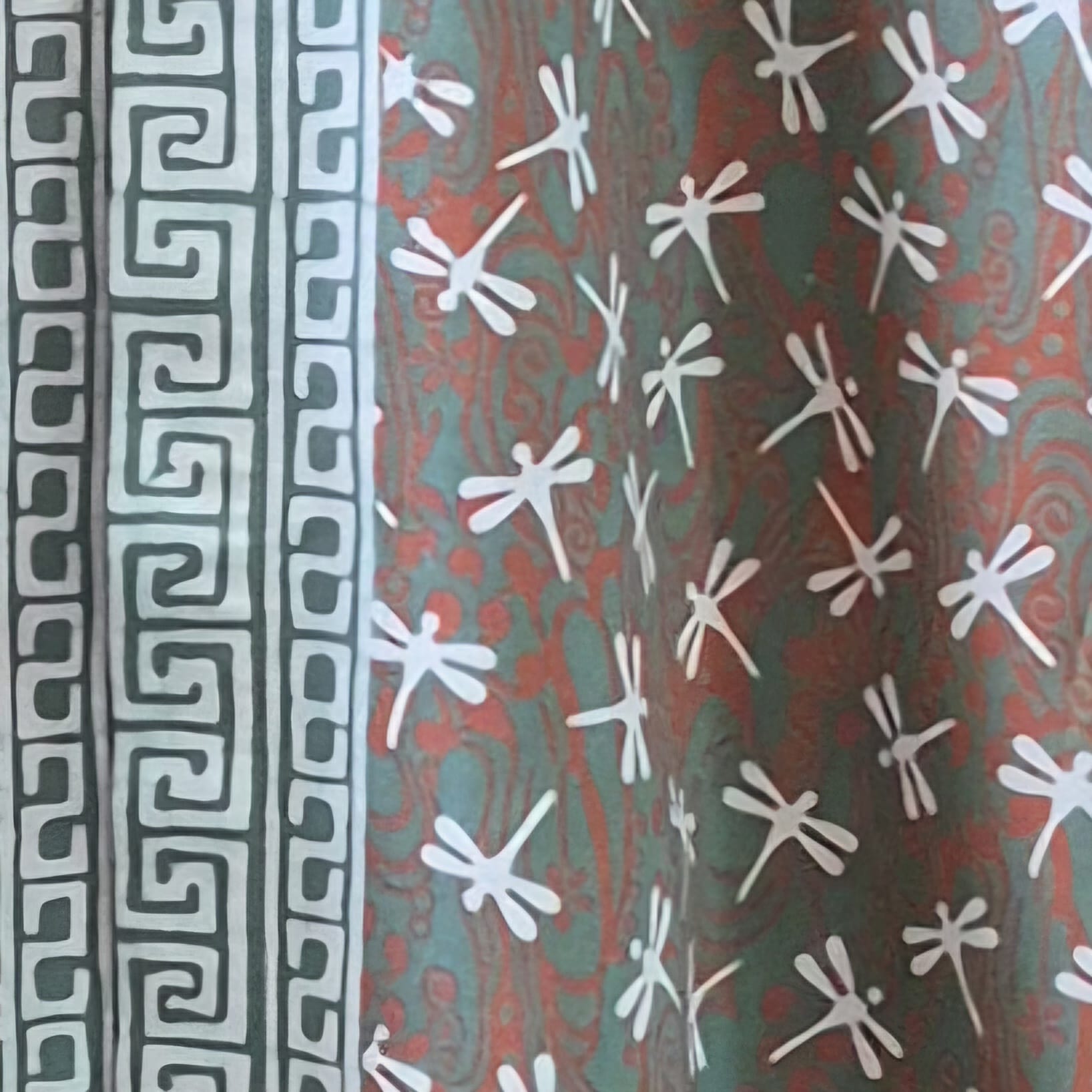 Men's Batik Linen Long Sleeve Shirt - L