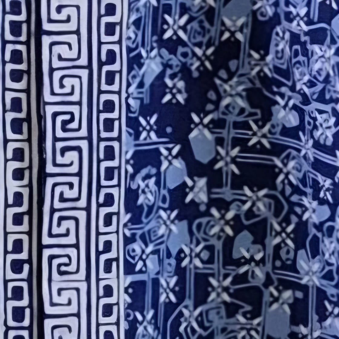 Men's Batik Linen Long Sleeve Shirt - XL