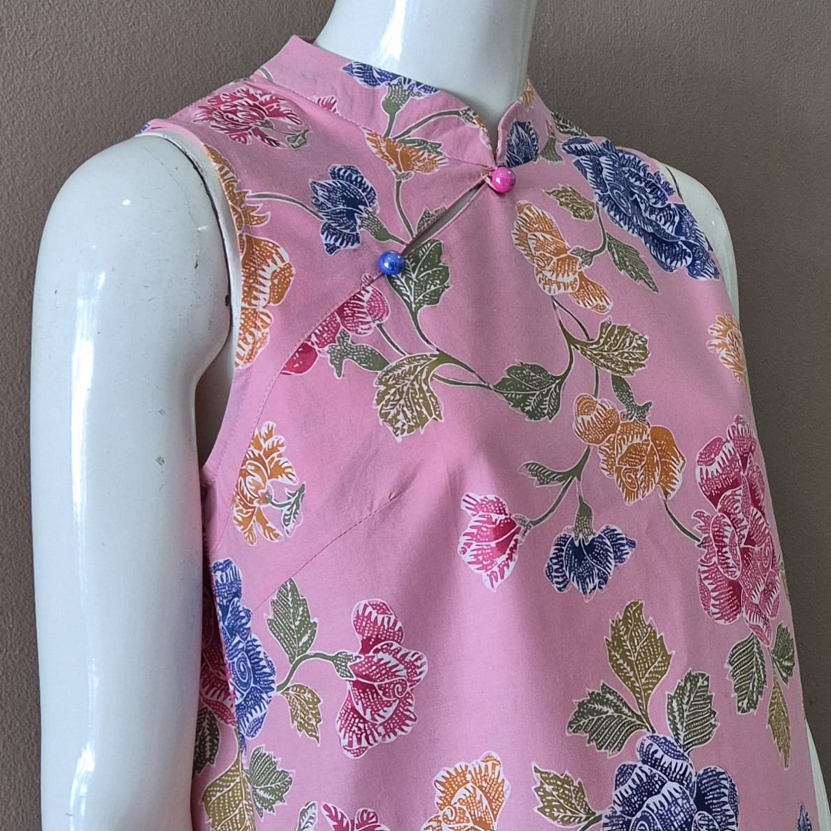 2 Buttons Cheongsam Relax Dress - XS