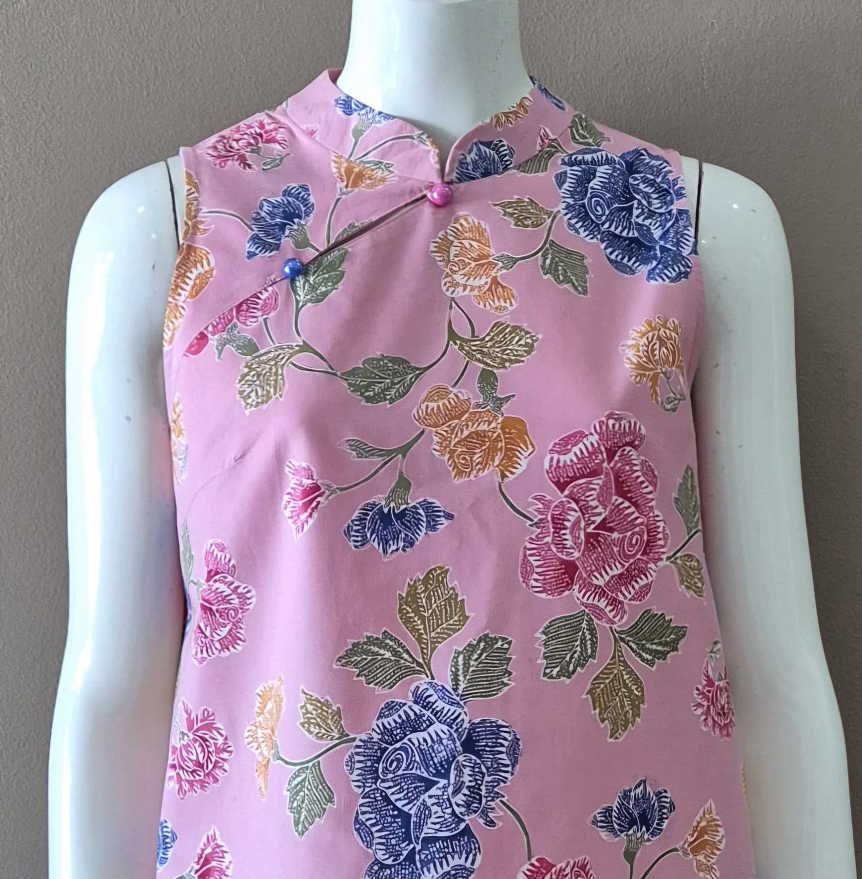 2 Buttons Cheongsam Relax Dress - XS