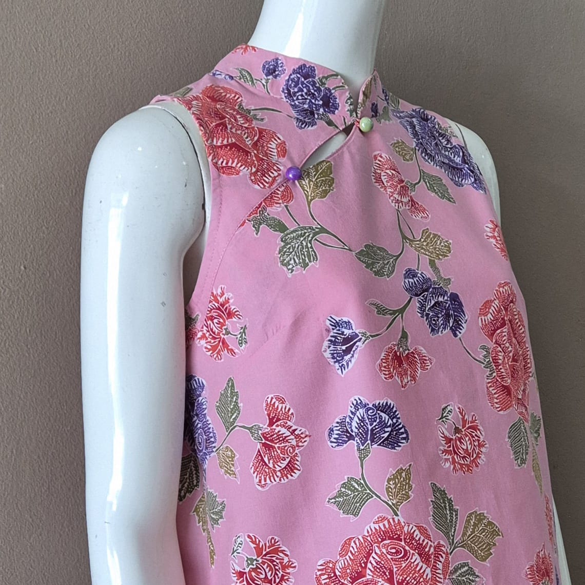 2 Buttons Cheongsam Relax Dress - S