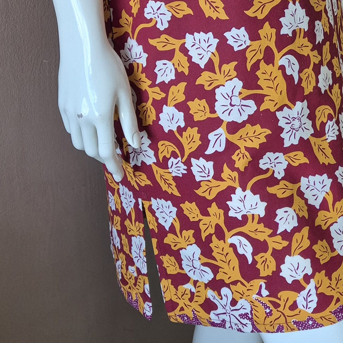 Batik Tulis Classic V Neck Dress - S