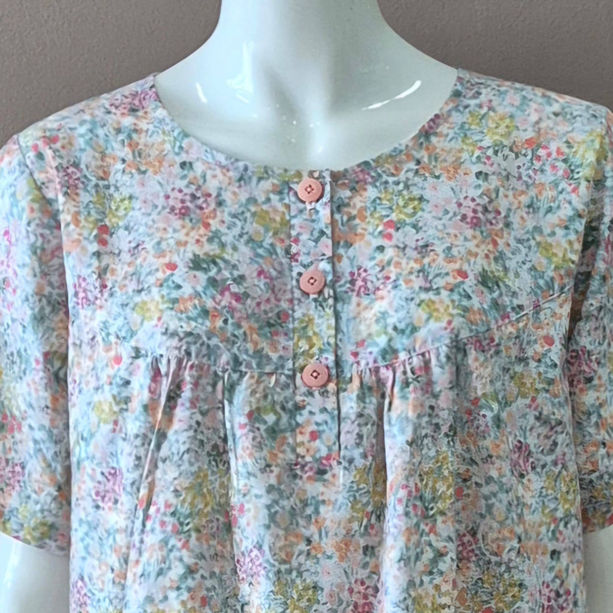 Night Dress with w/Chest Gather
