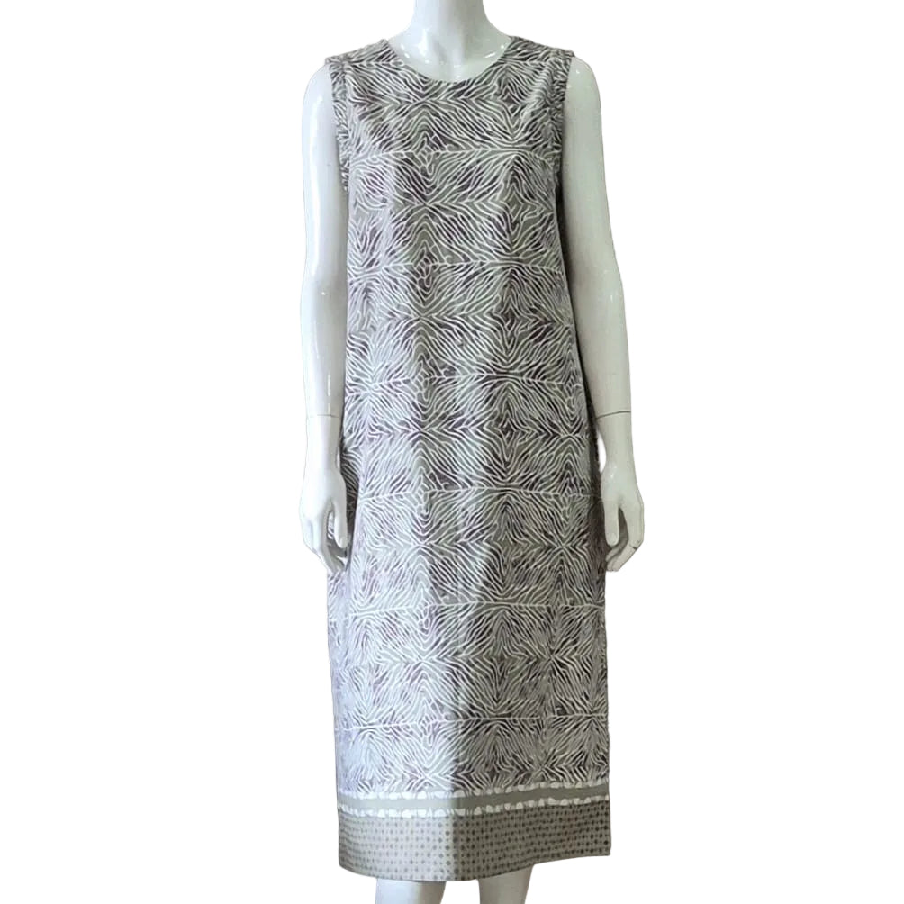 Gathered Sleeveless Dress - L