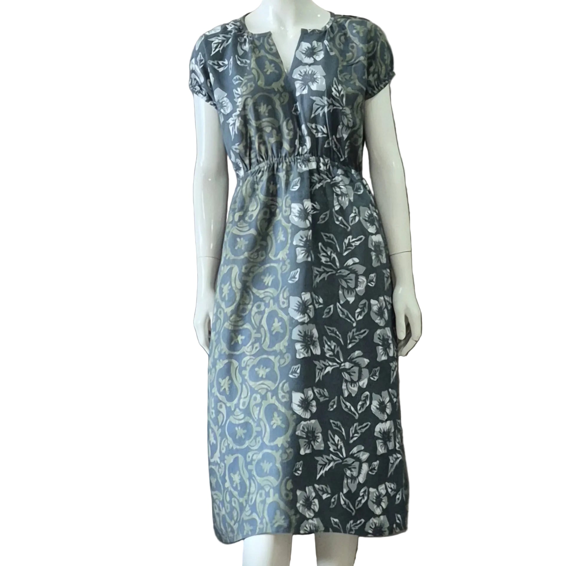 Gathered Waist Midi Dress - XS
