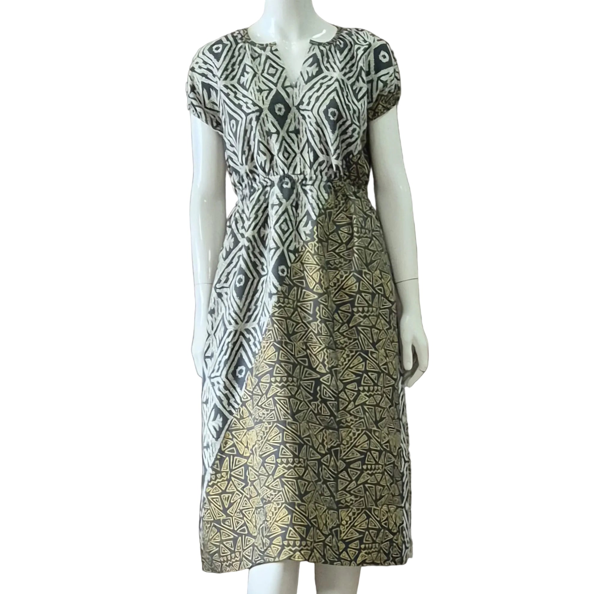 Gathered Waist Midi Dress - XS