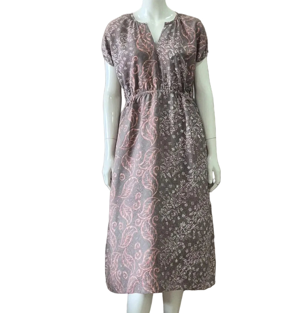 Gathered Waist Midi Dress - S