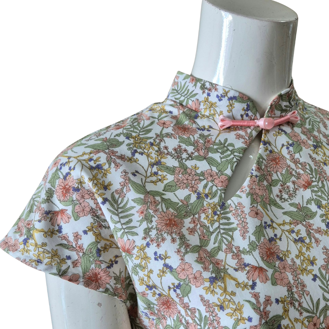 JP Lapel Cheongsam Midi Dress