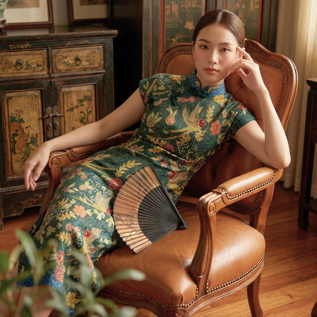 Batik Tulis Nyonya Cheongsam Dress - L