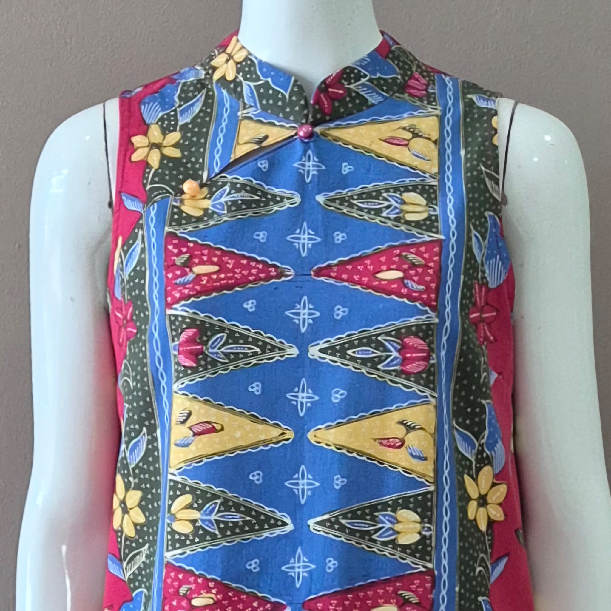 Batik Tulis 2 Buttons Cheongsam Relax Dress - S