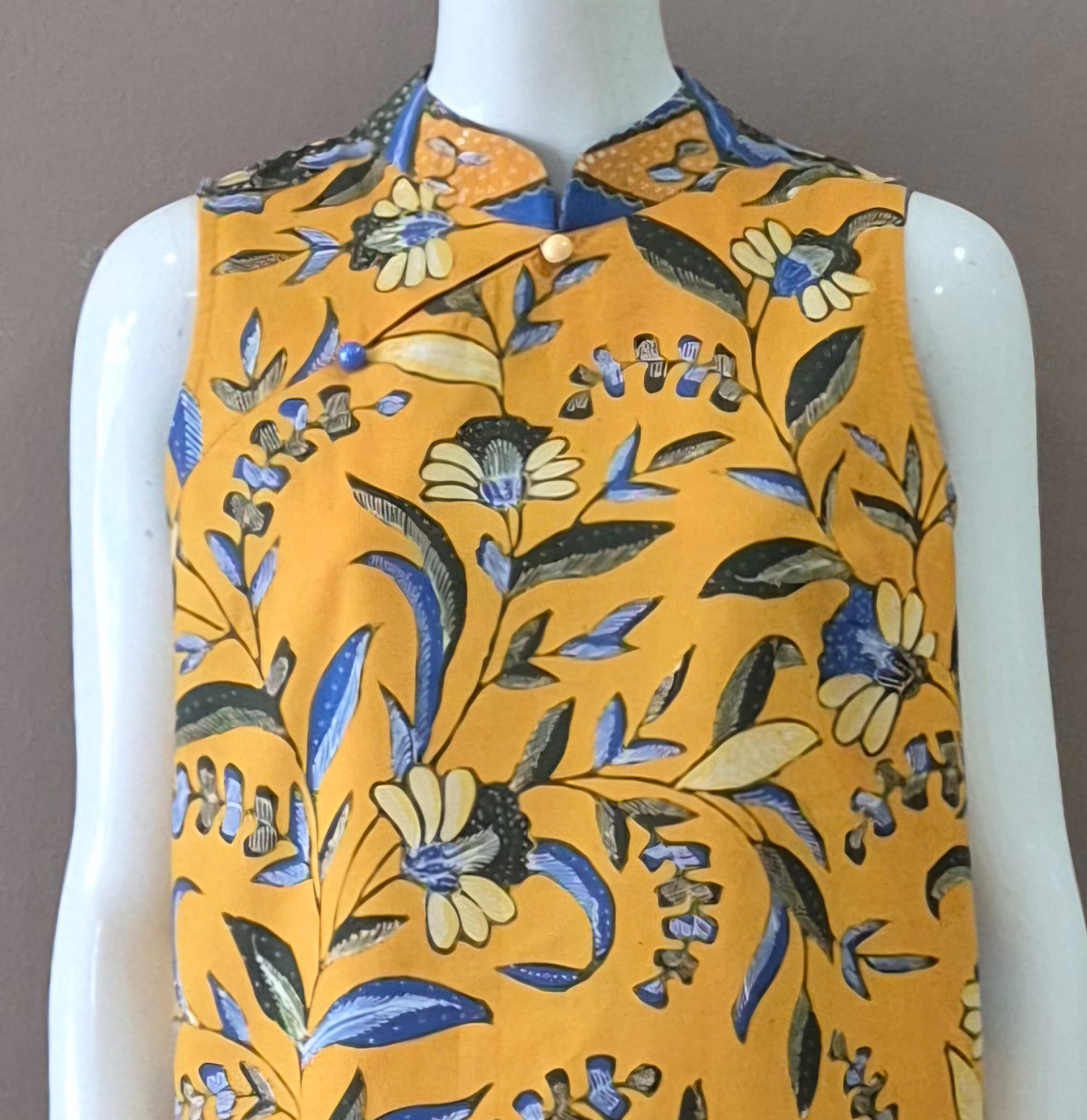 Batik Tulis 2 Buttons Cheongsam Relax Dress - M