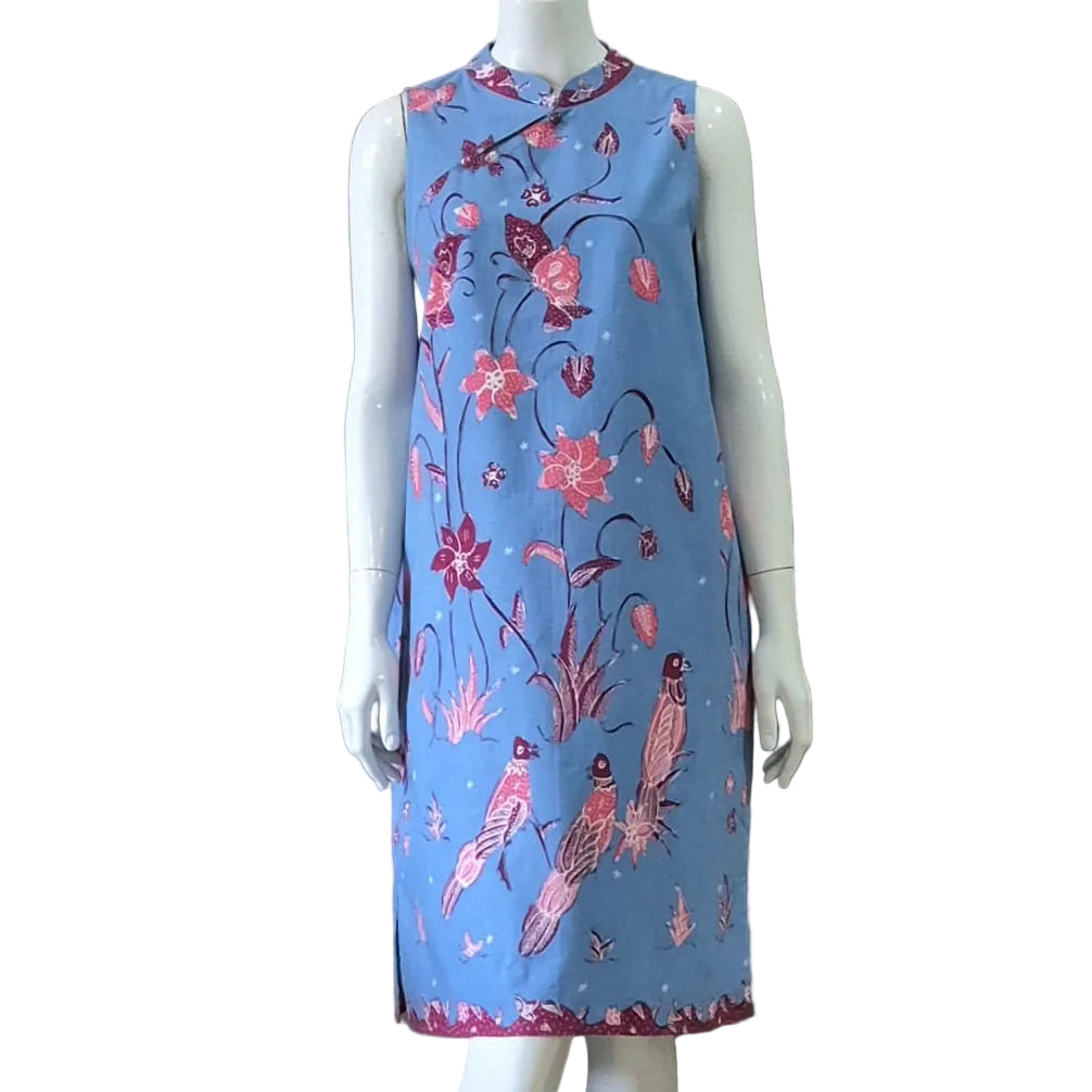 Batik Tulis 2 Buttons Cheongsam Relax Dress - L